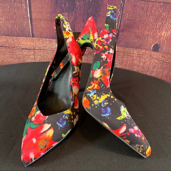QUPID Floral Pointy Toe Slingback Pumps, NWOT - Picture 14 of 14